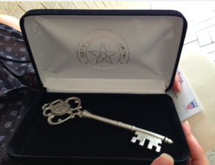 She received The Key to the City of Fort Worth